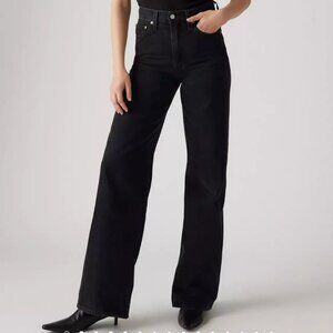 Levi's ribcage wide-leg jean black